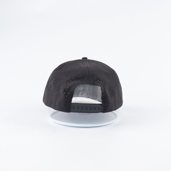 Blank 5 Panel Performance Soft Structured Hats- 12 pack in Color Black - Picture 4 of 6